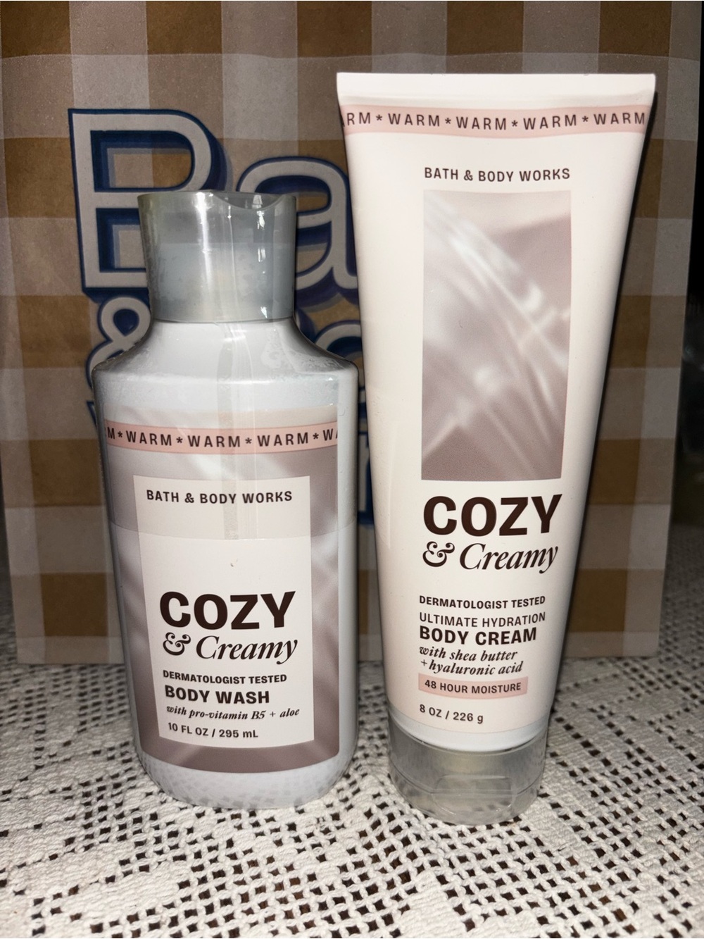 (2026) Bath & Body Works Cozy & Creamy Body Wash and Cream — Warm Pink